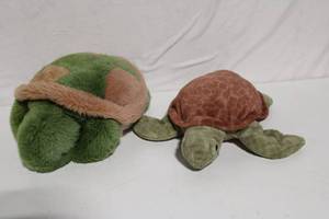 lot 96 image: Set of 2 Plush Turtle Toys with Soft Shells