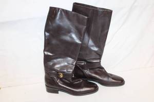 lot 102 image: Etienne Aigner Womens Leather Knee-High Boots - Size 8M