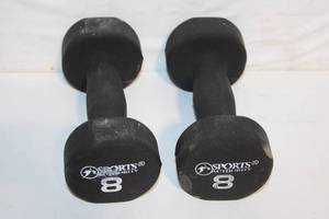lot 125 image: Set of 2 Sports Authority 8 lb Dumbbells
