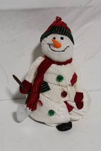 lot 144 image: Festive Snowman Plush Decoration with LED Base
