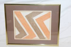 lot 196 image: Framed Abstract Artwork by R.G., 14x12 Inches