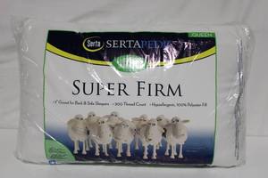 lot 199 image: Serta Sertapedic Queen Super Firm Hypoallergenic Pillow