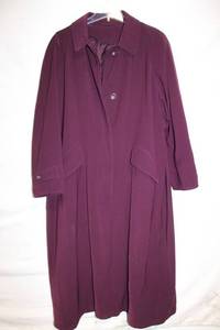 lot 218 image: Vintage Purple Full-Length Overcoat with Button Closure