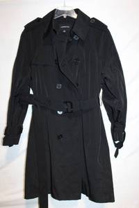 lot 221 image: London Fog 2X Black Double-Breasted Trench Coat