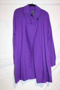lot 340 image: Ralph Lauren Womens 2X Purple Knit Cardigan