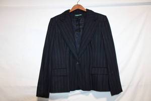 lot 362 image: Lauren Ralph Lauren Womens Pinstripe Blazer Jacket, Size 16
