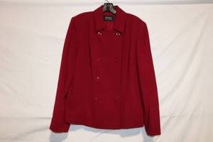 lot 391 image: Dana Buchman Womens Red Double-Breasted Blazer Size 14
