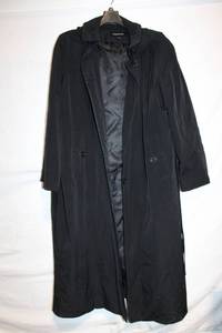 lot 405 image: Black Trench Coat with Buttoned Pockets and Belt