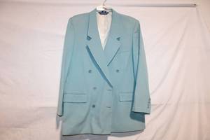 lot 435 image: Teal Double-Breasted Mens Blazer with Notch Lapel