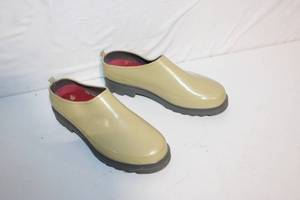 lot 110 image: Pair of Waterproof Slip-On Garden Clogs with Rubber Soles