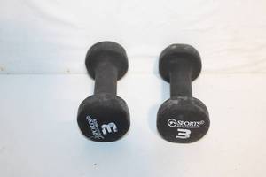 lot 124 image: Pair of 3lb Sports Authority Dumbbells