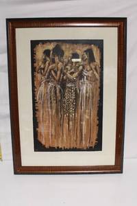 lot A-184 image: Framed Ethnic Wall Art with Wooden Frame