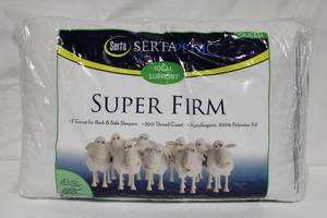 lot 200 image: Serta Serene Super Firm Queen Pillow with Ideal Support