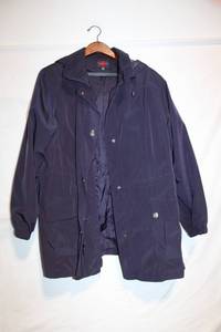lot 447 image: Gallery Womens 2X Dark Blue Hooded Coat