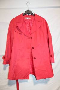 lot 477 image: DKNY Womens 2X Red Trench Coat