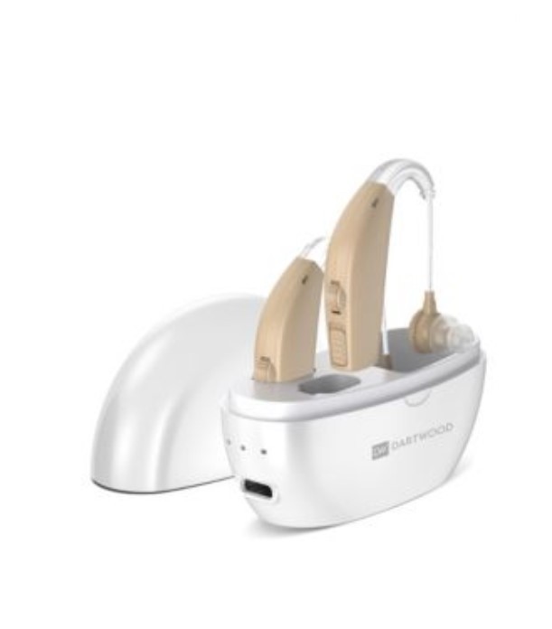 lot 823 image: Dartwood Premium Hearing Aids for Seniors - Rechargeable Behind The Ear Hearing Assistance Devices with Noise Cancelling and All-Day Comfort