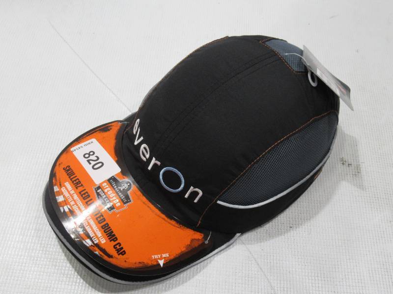 lot 820 image: NEW Skullerz 8960 LED Lighted Bump Cap Hat - EVERON Branded -  Black - Standard Brim