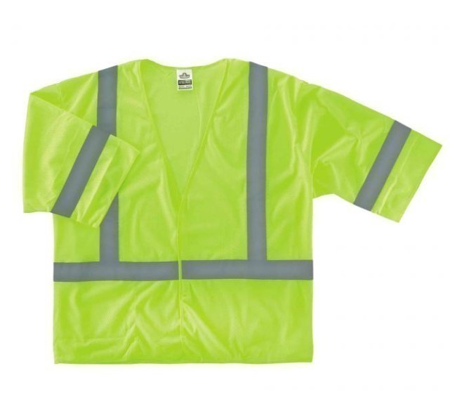 lot 857 image: NEW Ergodyne GloWear 8310HL Economy Hi-Vis Safety Vest - Type R, Class 3, Hook & Loop - LIME- SM