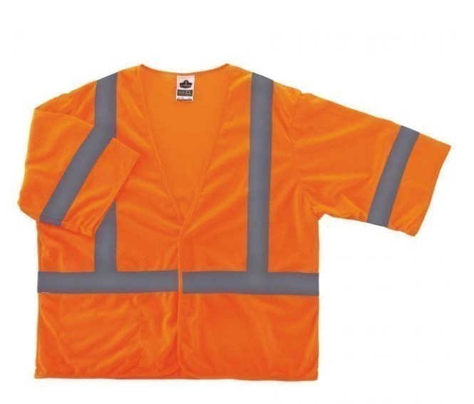 lot 860 image: NEW Ergodyne GloWear 8310HL Economy Hi-Vis Safety Vest - Type R, Class 3, Hook & Loop - ORANGE - SM