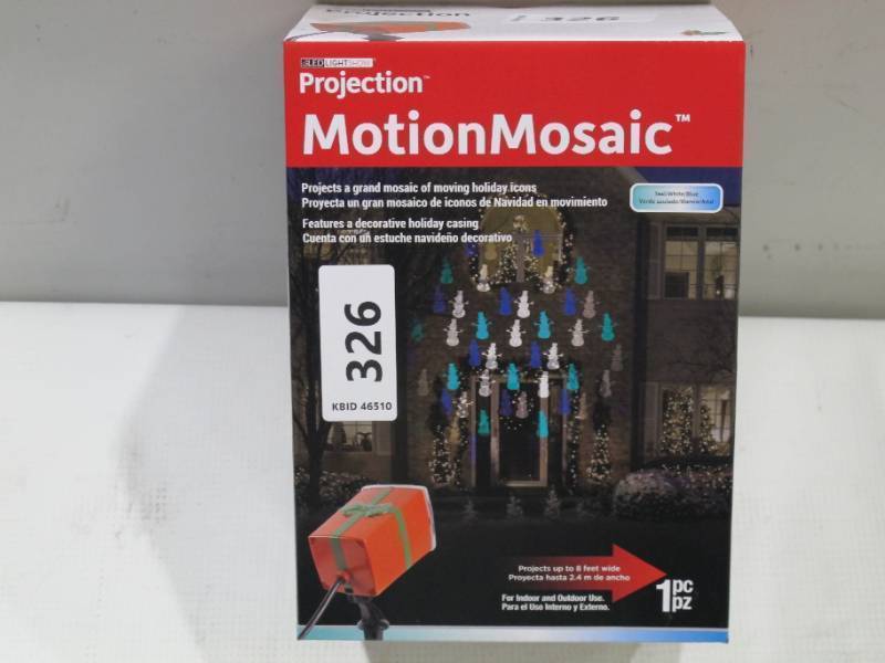 lot 800 image: Gemmy 116207 LED Projection MotionMosaic WhiteBlueTeal LED Snowman Christmas