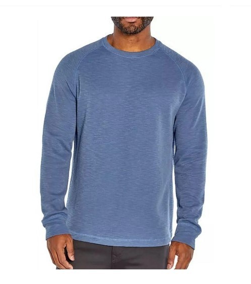lot 395 image: NEW Banana Republic Mens Double Knit Long Sleeve Crewneck Shirt - Vintage Indigo - SMALL