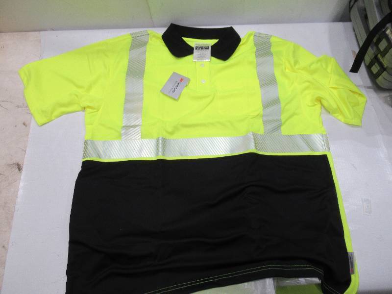 lot 710 image: NEW Ergodyne Glowear 8296BK-LN Hi-Vis Polo Shirt - Type R, Class 2 - XXL LimeBlack