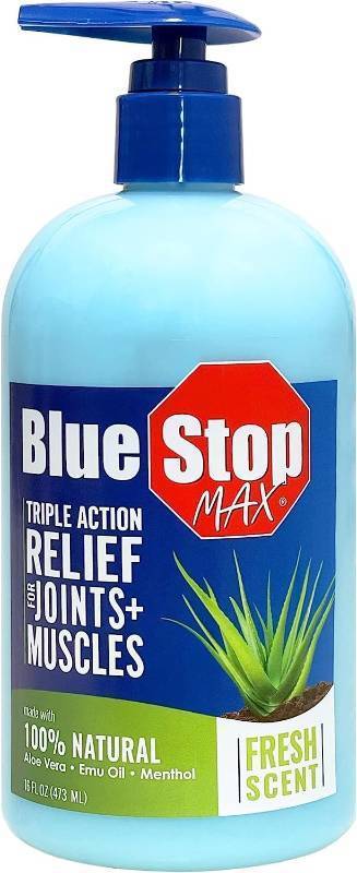 lot 357 image: NEW Blue Stop Max Muscle & Joint Relief Gel Fast-Acting Sore Muscle, Back & Neck Relief Cream - 16 Oz Pump Bottle