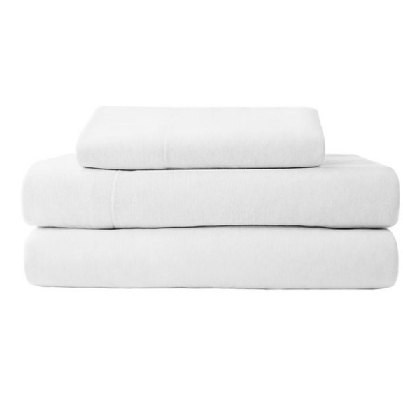 lot 431 image: NEW Members Mark 3-Pc. White Jersey Sheet Set - Twin  Twin XL