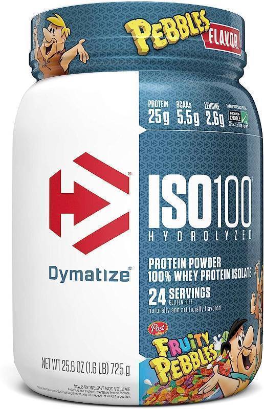 lot 265 image: NEW Dymatize ISO100 Hydrolyzed 100 Whey Protein Isolate Fruity Pebbles (1.6 Lbs.  24 Servings)
