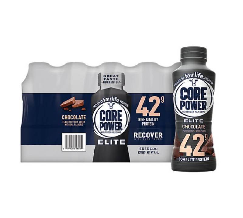 lot 308 image: NEW Fairlife Core Power Elite 42g Protein Shake, Chocolate, 14 fl. oz., 12 pk. Exp 1-27-25