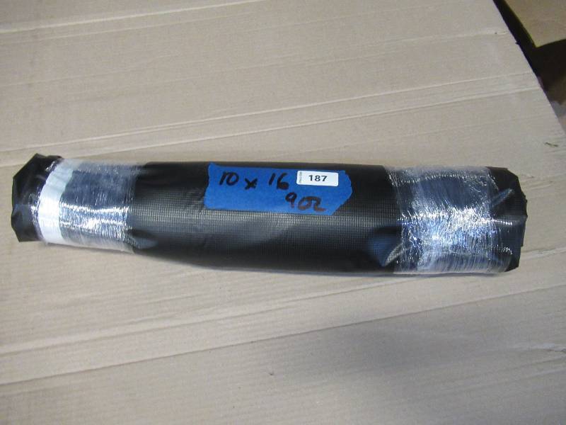 lot 187 image: NEW Vinyl Tarp - 10 x 16  Black  White Vinyl tarp - 9 oz. Lightweight Duty