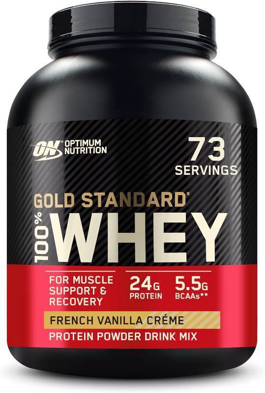 lot 327 image: NEW Optimum Nutrition Gold Standard 100% Whey Protein Powder, French Vanilla Crme, 5 Pound - Exp 1224
