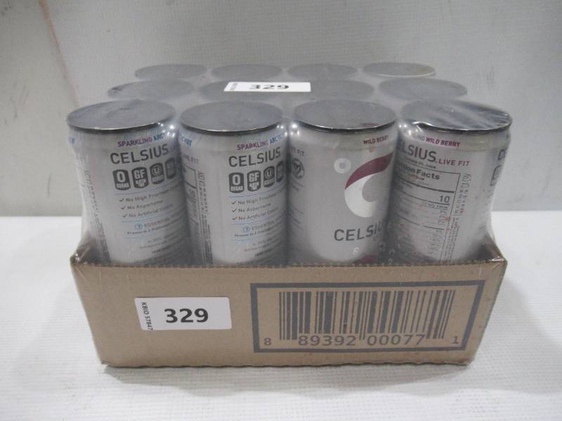 lot 329 image: CELSIUS Assorted Flavors Official Variety Pack, Functional Essential Energy Drinks, 12 Fl Oz (Pack of 12)