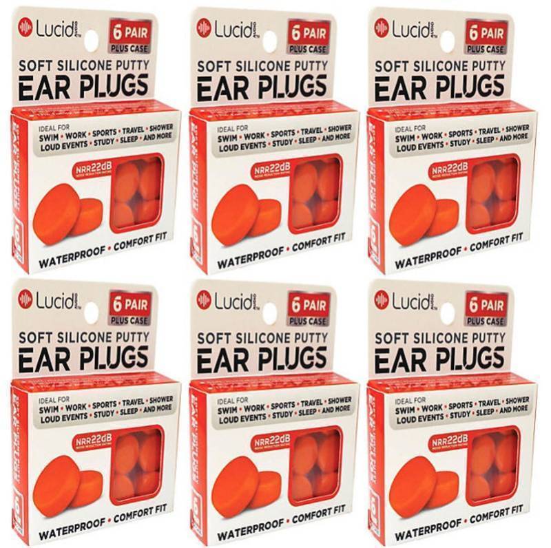 lot 330 image: NEW Lucid Audio Silicone Ear Plugs 6 pk of 6 Ear Plugs (36 Pairs total)