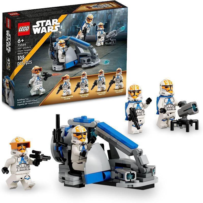 lot 375 image: NEW Lego Star Wars 332nd Ahsokas Clone Trooper Battle Pack 75359 Building Toy Set with 4 Star Wars Figures Including Clone Captain Vaughn