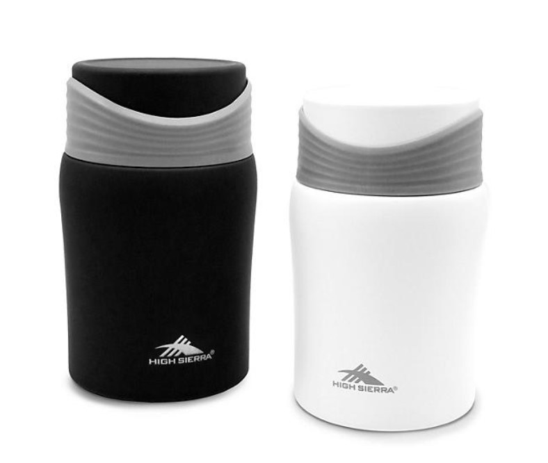 lot 396 image: NEW High Sierra 2-Pack Vacuum Insulated Stainless Steel Food Jars, 24 oz. - BlackWhite