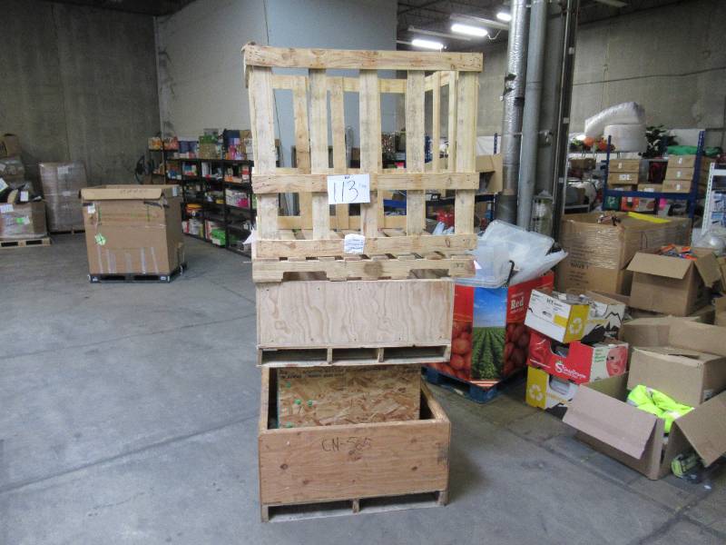 lot 113 image: Multiple Wooden Boxes Built to Fit Onto Pallets - Perfect for Projects or Storage