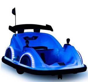 lot 160 image: NEW Flybar 12V Racer Glow Bumper Car - Blue
