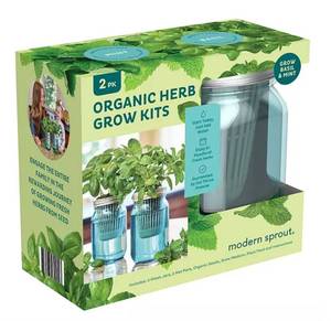 lot 171 image: NEW Modern Sprouts Organic Herb Garden Grow Kit, 2pk - Basil and Mint