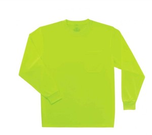 lot 822 image: NEW Ergodyne GloWear 8091 Hi-Vis Long Sleeve T-Shirt - Non-Certified - LIME - 5XL