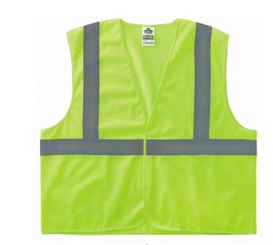 lot 834 image: NEW Ergodyne GloWear 8205HL Mesh Hi-Vis Safety Vest - Type R, Class 2, Hook  Loop, No Pockets - LIME - SM