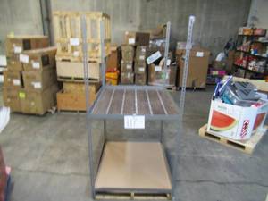 lot 117 image: Adjustable Gray Metal Frame Built to Fit Onto Pallets - Perfect for Projects