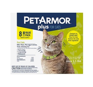lot 144 image: NEW PetArmor Plus Flea & Tick Protection for Cats, 8-Month Supply