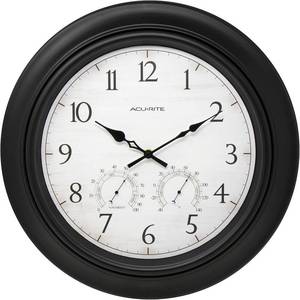 lot 188 image: NEW Acu-rite 76091HD 18-inch IndoorOutdoor Wall Clock - Thermometer - Humidity - Weather Resistant