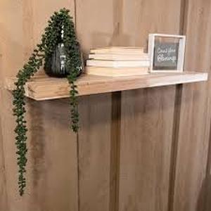 lot 5 image: Lot of HARDWOOD REFLECTIONS 10 in. W x 24 in. D Unfinished Acacia Floating Decorative Wall Shelf    Customer Returns See Pictures