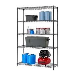 lot 33 image: TRINITY Black Anthracite 5-Tier Steel Wire Shelving Unit (48 in. W x 72 in. H x 18 in. D)  Customer Returns See Pictures