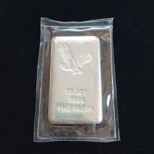 lot 41 image: 10 oz Silver Loaf .9999 Fine Silver Cast Bar - Eagle