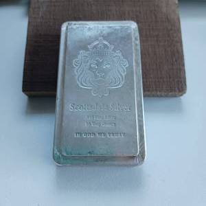 lot 44 image: .999 PURE SILVER 10 OZ. BAR In God we Trust - Scottsdale Silver
