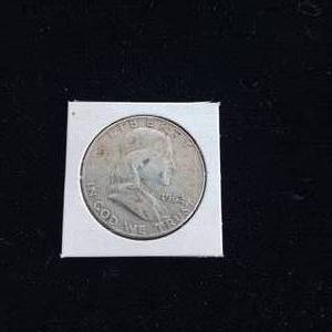 lot 50 image: 1962 Franklin half dollar - D mint