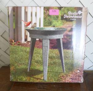 Galvanized metal Bird Bath